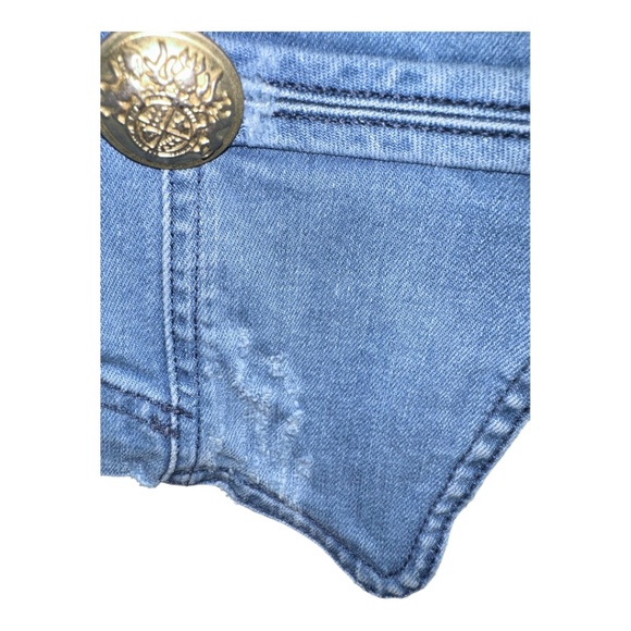 Free People Fitted Military Denim Jacket S - Picture 4 of 8